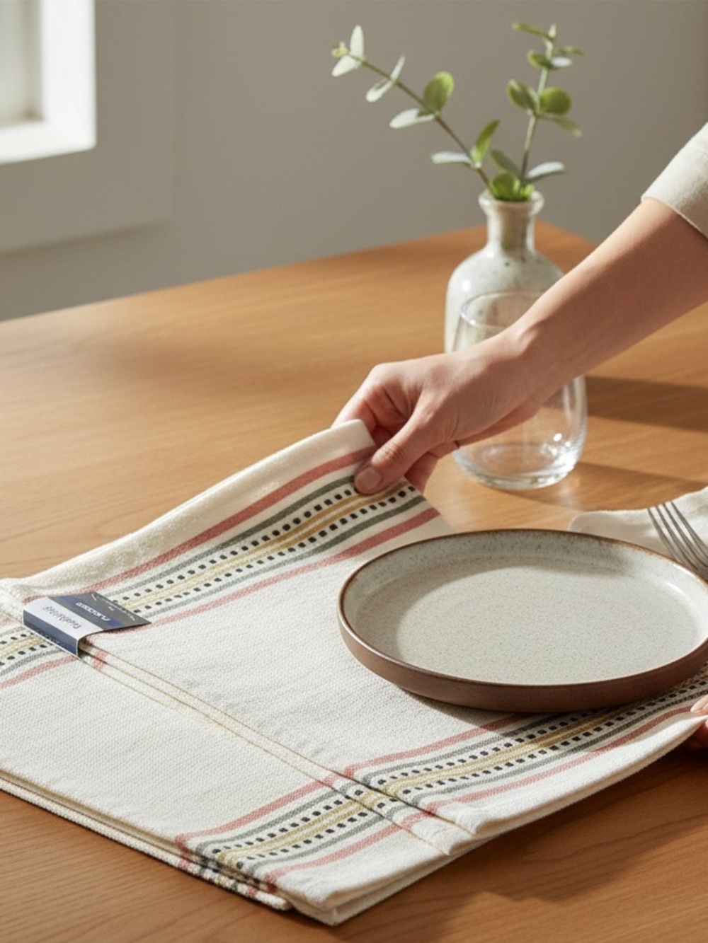 NWT True Living Striped Cotton Placemats Set of 4
Border Boho Farmhouse